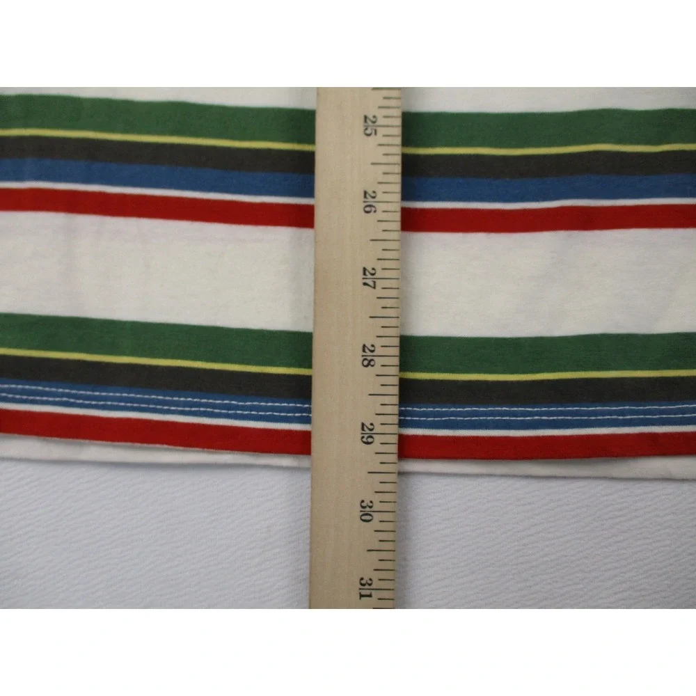 Guess Shirt Mens Medium White Multicolor Striped Embroidered Logo Retro Y2K - Picture 7 of 11